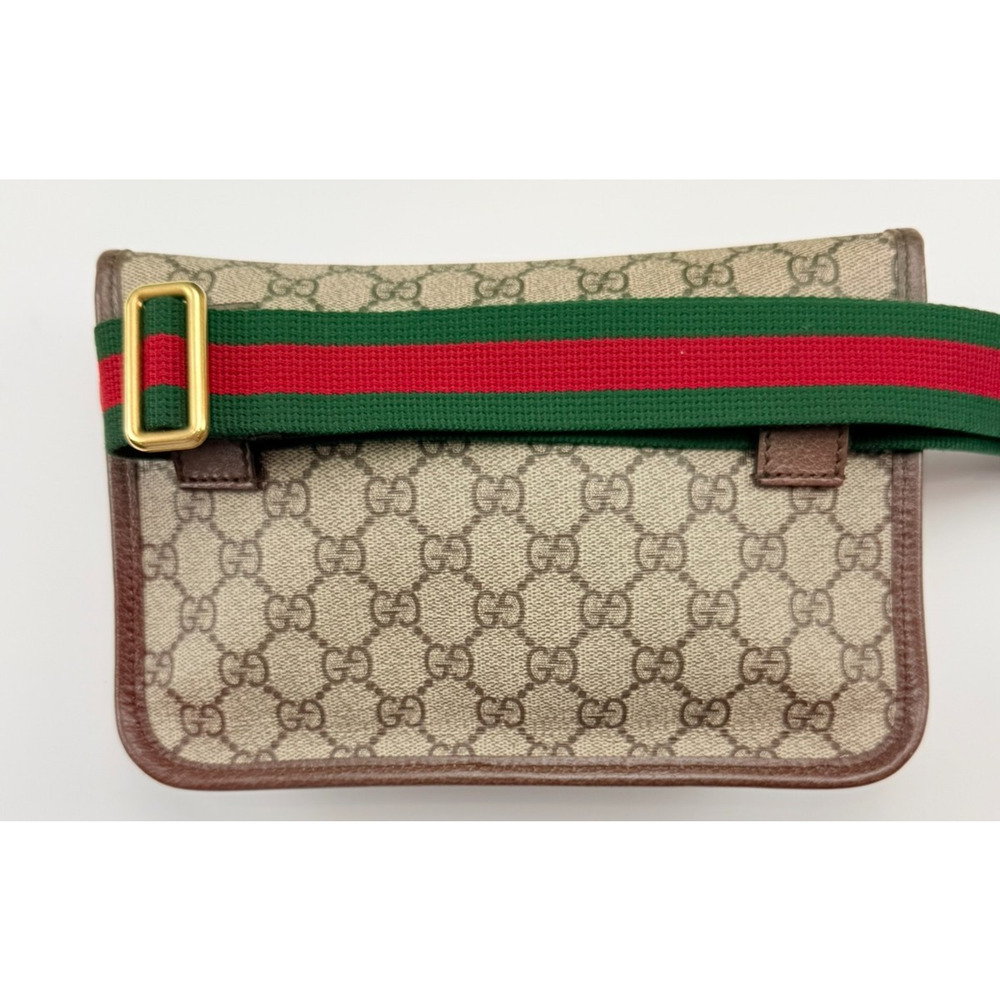 Gucci Neo Vintage GG Supreme Belt Bag Fanny Pack Beige Brown Web Strap Auth Box - Picture 6 of 15